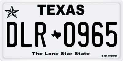 TX license plate DLR0965