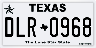 TX license plate DLR0968