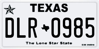 TX license plate DLR0985