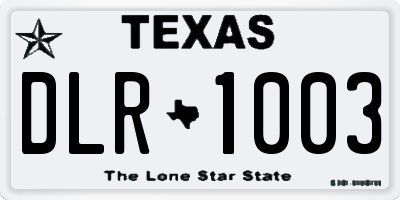 TX license plate DLR1003