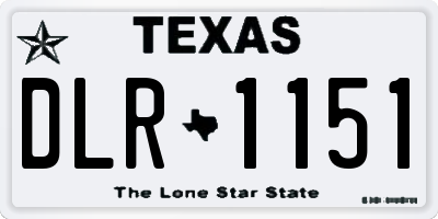 TX license plate DLR1151
