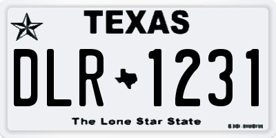 TX license plate DLR1231