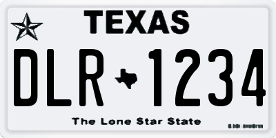 TX license plate DLR1234