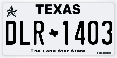 TX license plate DLR1403