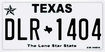 TX license plate DLR1404