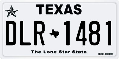 TX license plate DLR1481