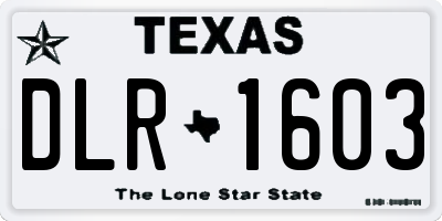 TX license plate DLR1603