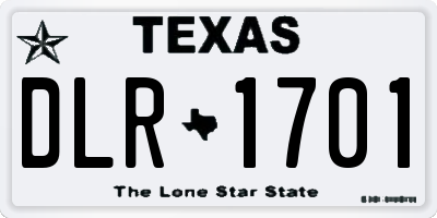 TX license plate DLR1701