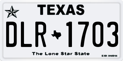 TX license plate DLR1703
