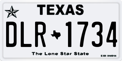 TX license plate DLR1734