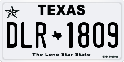 TX license plate DLR1809