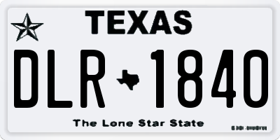 TX license plate DLR1840