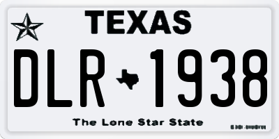 TX license plate DLR1938