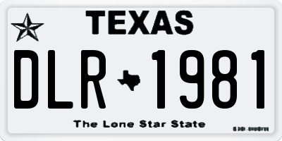 TX license plate DLR1981