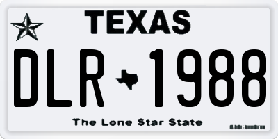 TX license plate DLR1988