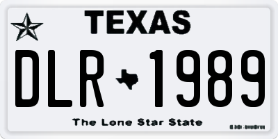 TX license plate DLR1989