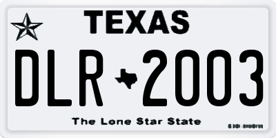 TX license plate DLR2003