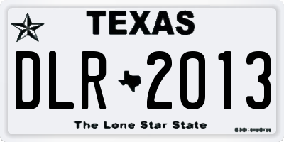 TX license plate DLR2013