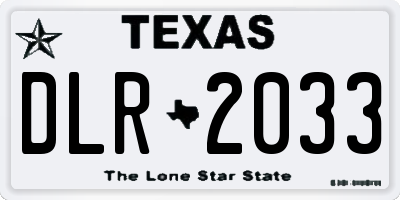 TX license plate DLR2033