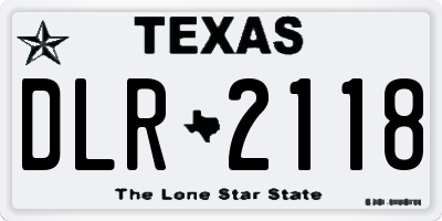 TX license plate DLR2118