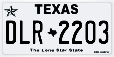 TX license plate DLR2203