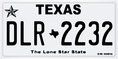 TX license plate DLR2232