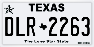 TX license plate DLR2263