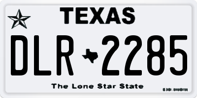 TX license plate DLR2285