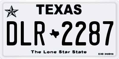 TX license plate DLR2287
