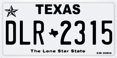 TX license plate DLR2315