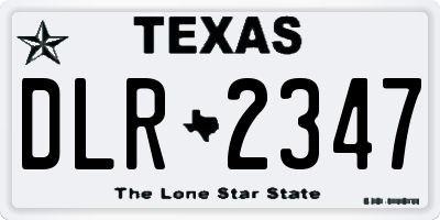 TX license plate DLR2347