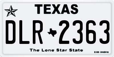 TX license plate DLR2363