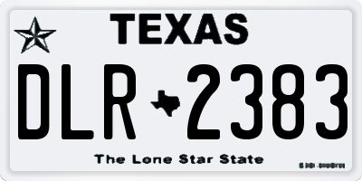 TX license plate DLR2383
