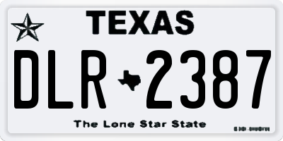 TX license plate DLR2387