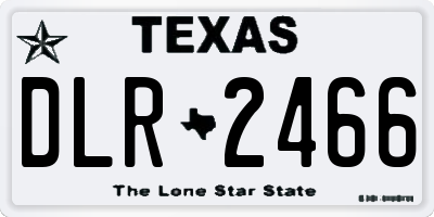 TX license plate DLR2466