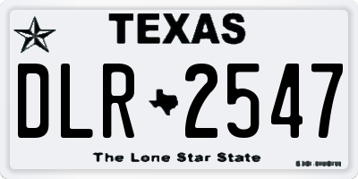 TX license plate DLR2547