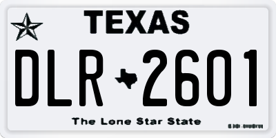 TX license plate DLR2601