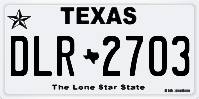 TX license plate DLR2703