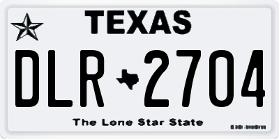 TX license plate DLR2704