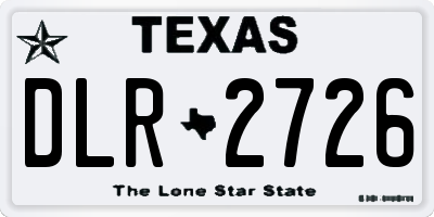 TX license plate DLR2726
