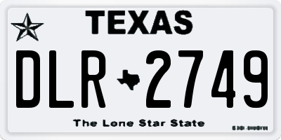 TX license plate DLR2749