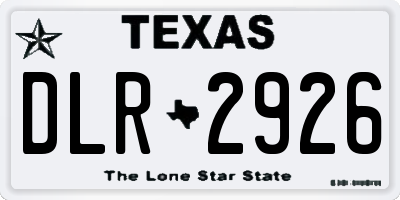 TX license plate DLR2926