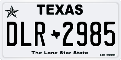 TX license plate DLR2985