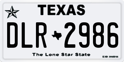 TX license plate DLR2986