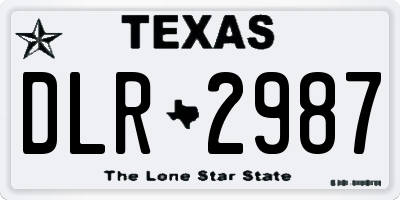 TX license plate DLR2987