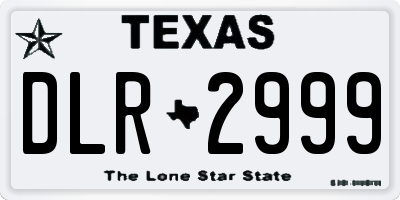 TX license plate DLR2999