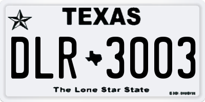 TX license plate DLR3003