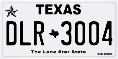 TX license plate DLR3004