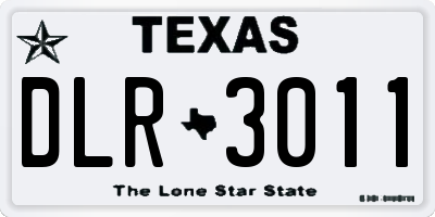 TX license plate DLR3011
