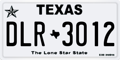 TX license plate DLR3012